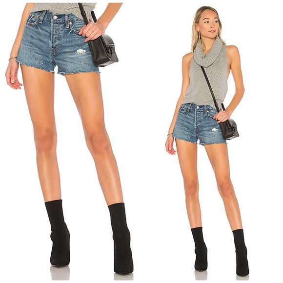 Levi's Denim Jean Wedgie Fit High Rise Shorts - Picture 2 of 7